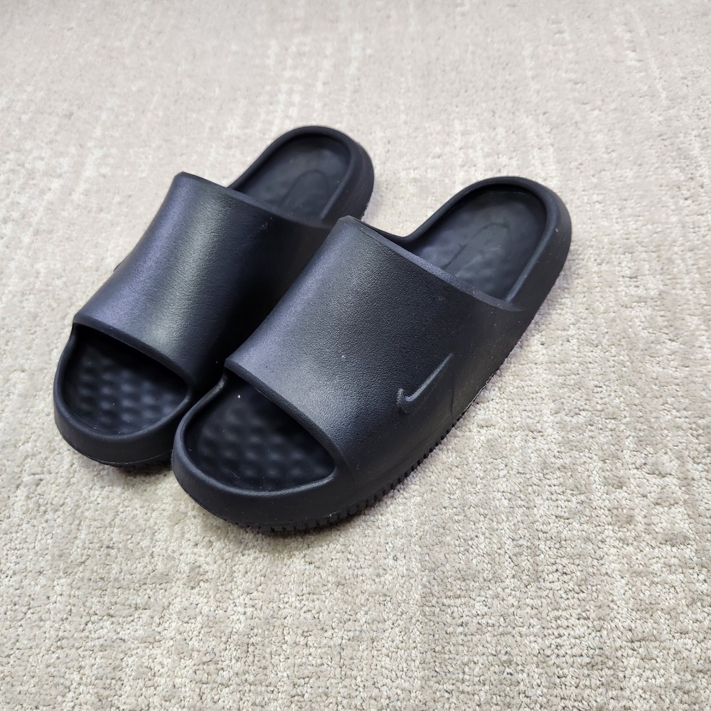 Nike Calm Slides Black Anthracite Mens 10 DX4816-001 Foam Sandals